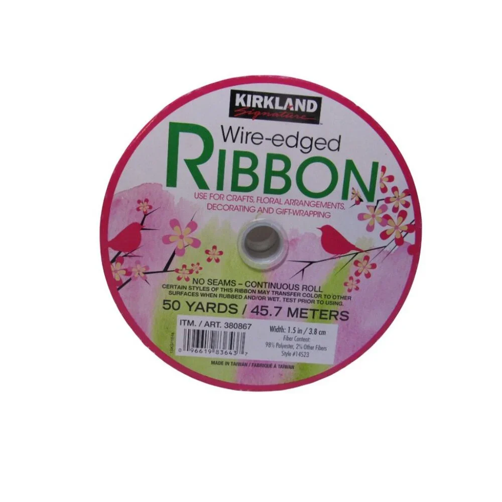 Wire Edged Ribbon Plaid Gift Wrapping 1.5